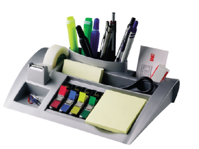 Bureau organiser Post-it C50 zilvergrijs incl inhoud