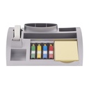 Organiseur de bureau Post-it C50 gris argenté avec contenu