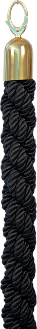 Corde Securit 150cm noire avec embouts dorés