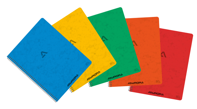 Cahier à spirale Aurora 210x165mm ligné 120 pages 80g assorti assorti