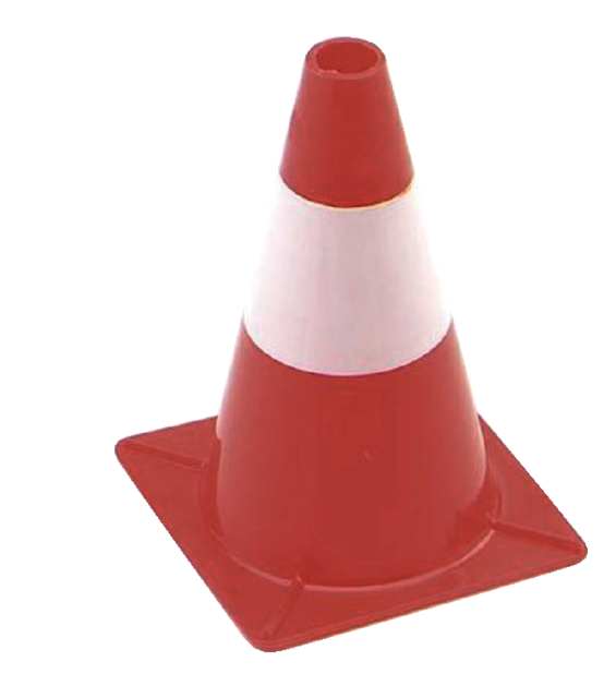 Cône de sécurité 30cm rouge-blanc