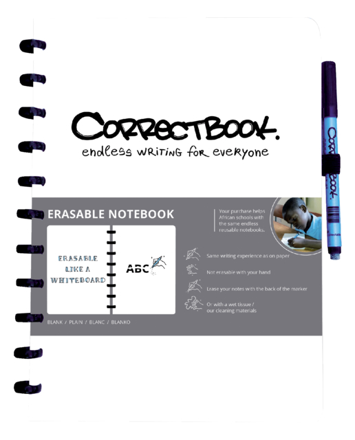 Notitieboek Correctbook A4 blanco 40blz inspirational white