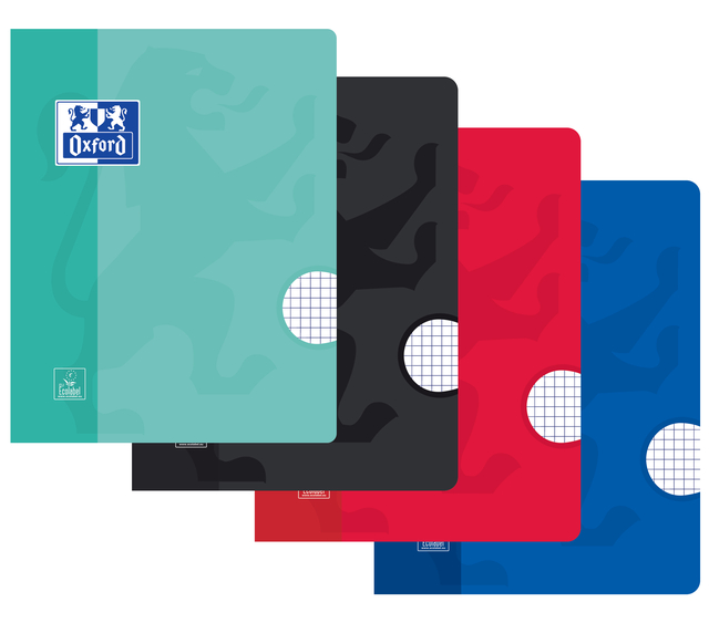 Cahier Oxford School A5 carreau 5x5mm 72 pages 80g assorti