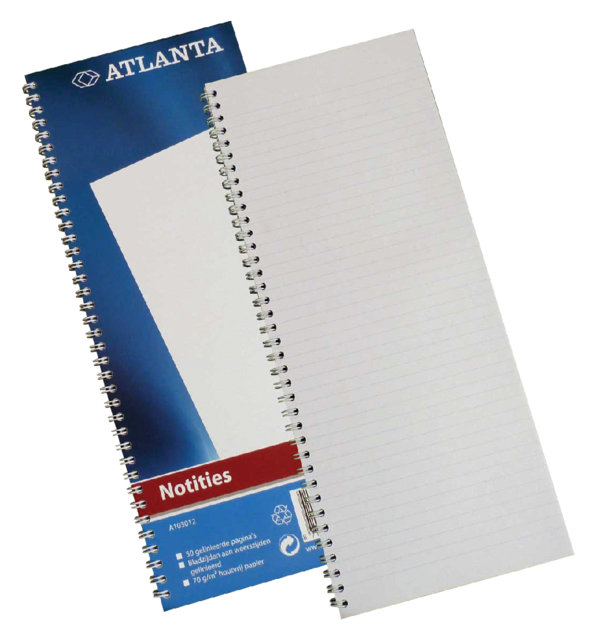 Carnet de notes Djois Atlanta 1 exemplaire 330x135mm ligné 100 pages bleu