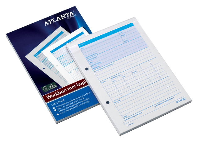 Bon de travail Djois Atlanta A5 50x 2 feuilles avec carbone