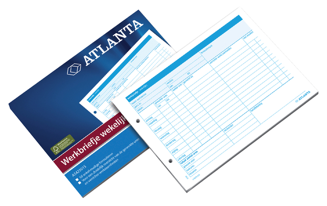 Fiche Suivi du travail hebdomadaire Djois Atlanta A5 50 feuilles