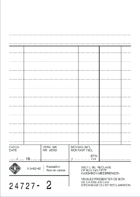 Bloc de caisse Djois Atlanta 142x100mm 50x2 feuilles carbone blanc