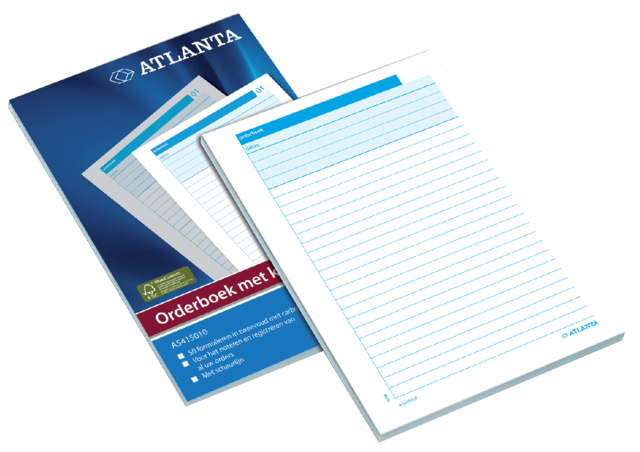 Carnet de commandes Djois Atlanta A5 50x2 feuilles carbone blanc