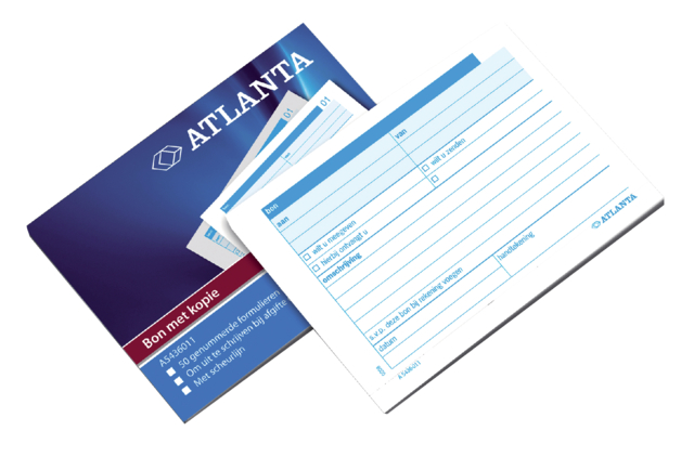 Carnet de reçus Djois Atlanta A6 50x3 feuilles carbone (NL)