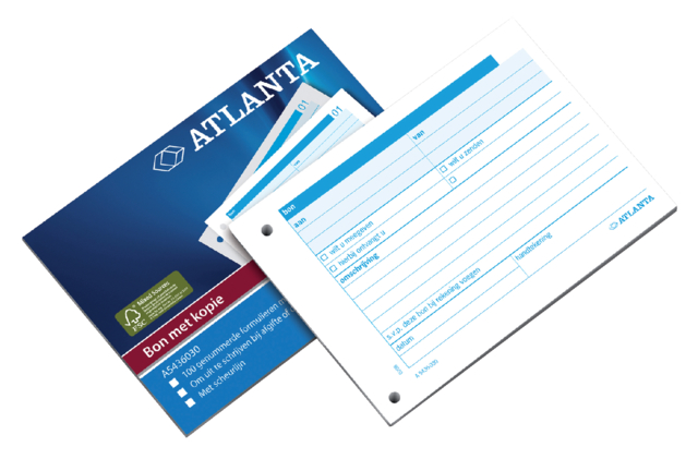 Carnet de bons marchandises Djois Atlanta A6 100x2 feuilles carbone blanc (NL)