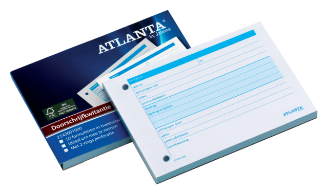 Carnet de quittances Djois Atlanta A6 50x2 feuilles