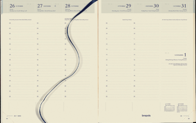 Agenda 2025 Brepols Timing Lima 7 jours/2 pages noir