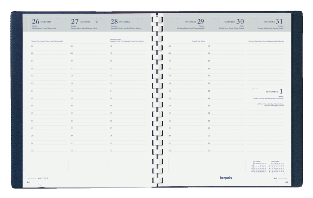 Recharge agenda 2025 Timing 7 jours/2 pages Spirale blanc