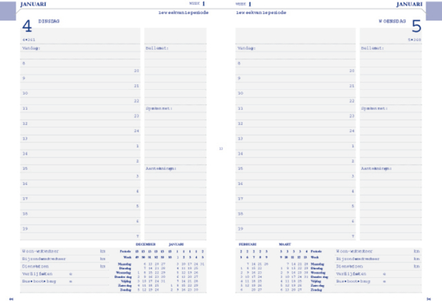 Agenda 2025 Ryam Twenty-four Mundior 1 jour/1 page bleu