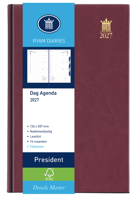 Agenda 2027 Ryam President 1dag/1pagina bordeaux
