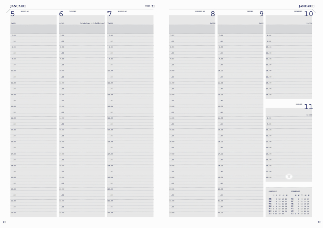 Agenda 2026 Ryam Weekly Mundior 7 jours/2 pages bordeaux