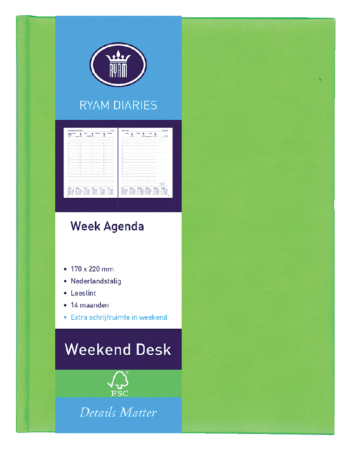 Agenda 2025 Ryam Weekend Desk Lazio 7 jours/2 pages assorti