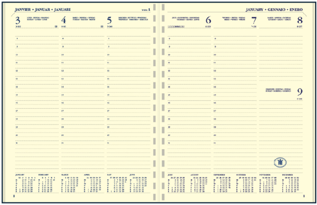 Agenda 2025 Ryam Executive Nappa 7 jours/2 pages noir