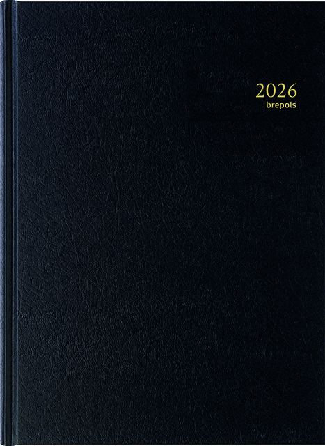 Agenda 2026 Brepols Bremax Santex A4 1 jour/1 page 4 colonnes noir