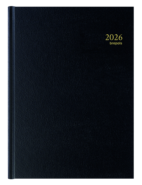 Agenda 2026 Brepols Bremax Santex A4 1 jour/2 pages 8 colonnes noir