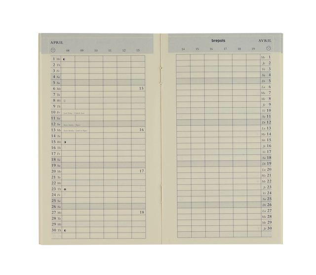 Recharge agenda 2026 Brepols Plan-O-Rama 1 mois/2 pages