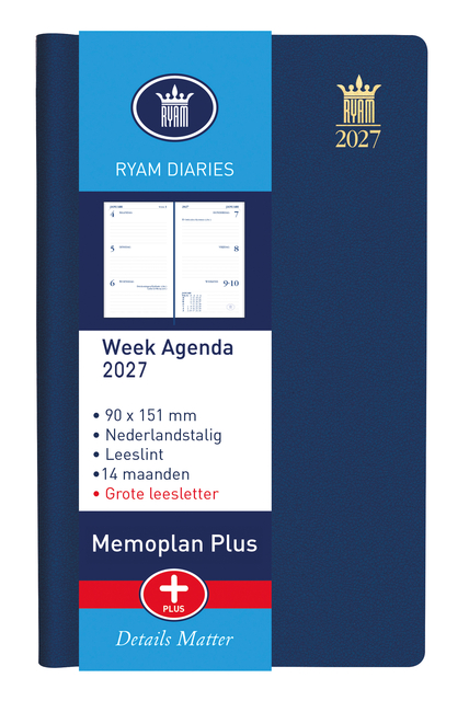 Agenda 2027 Ryam Memoplan 7 Plus Mundior 7dagen/2pagina's assorti