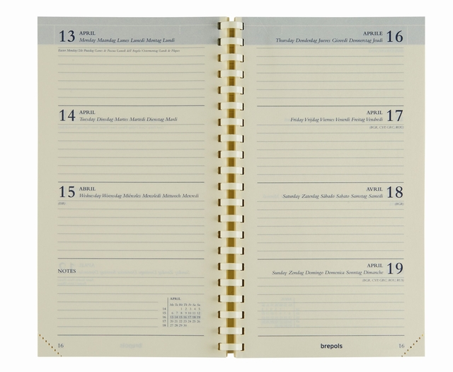 Agendavulling 2026 Brepols Interplan 7dagen/2pagina's 6-talig