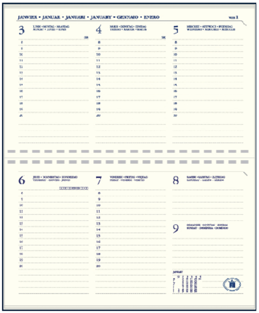 Agenda 2025 Ryam Compact Suprema 7dagen/2pagina's ringplastic zwart