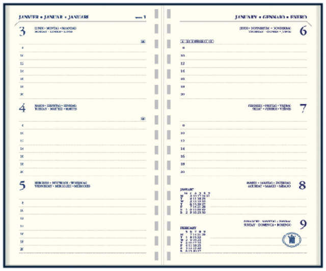 Agenda 2025 Ryam Memoplan 7 Suprema 7 jours/2 pages noir