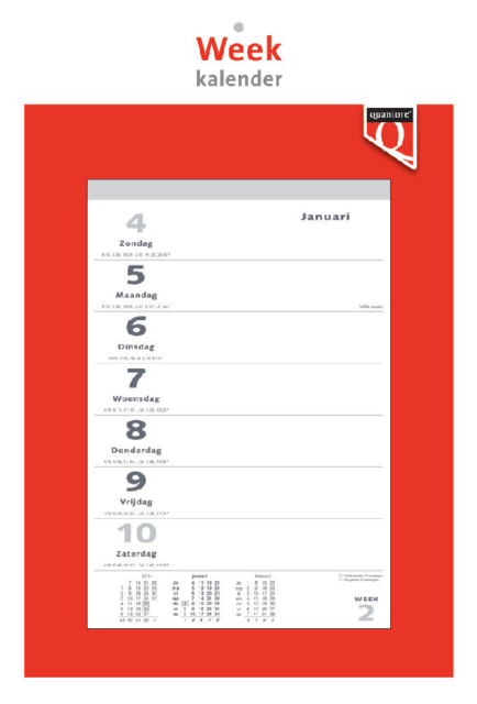 Weekkalender 2025 Quantore