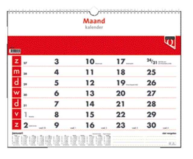 Calendrier mensuel 2024 Quantore