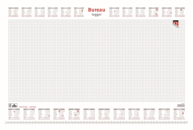 Bureau-onderlegblok 2027 Quantore ruit 56,5X36cm  wit