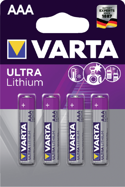 Batterij Varta Ultra lithium 4xAAA