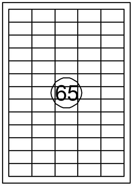 Etiquette Quantore 38,1x21,2mm blanc 6500 pièces