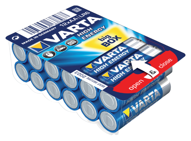 Batterij Varta Longlife Power big box 12xAA