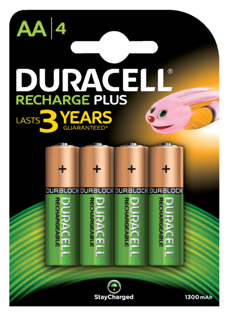 Batterij oplaadbaar Duracell 4xAA 1300mAh Plus