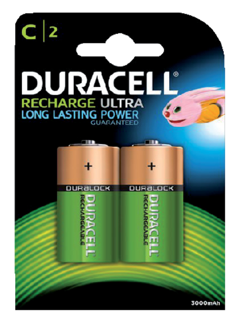 Pile rechargeable Duracell 2x C 3000mAh Plus