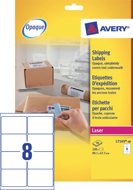 Etiquette Avery L7165-40 99,1x67,7mm blanc 320 pièces