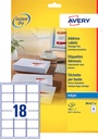 Etiquette Avery J8161-10 63,5x46,6mm blanc 180 pièces