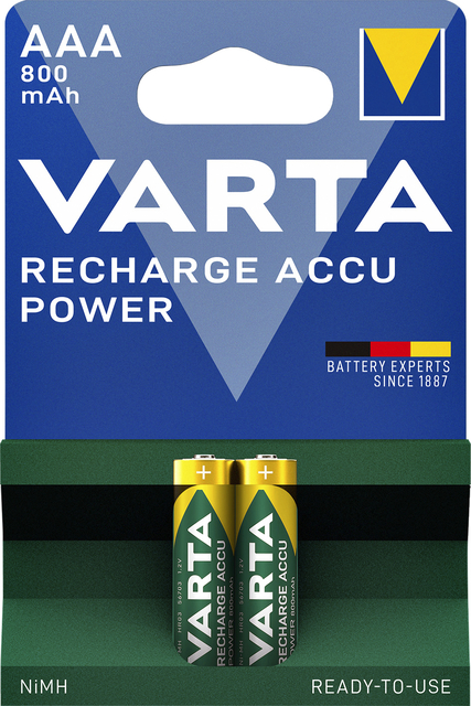 Pile rechargeable VARTA 2x AAA 800mAh Ready-To-Use