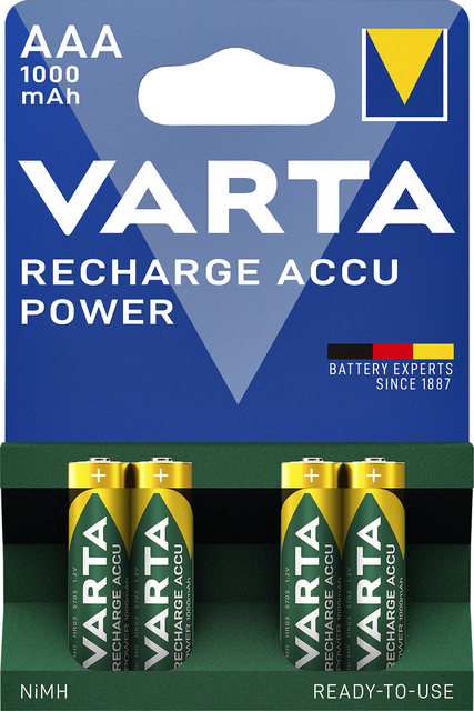 Pile rechargeable VARTA 2x AAA 1000mAh Ready-To-Use