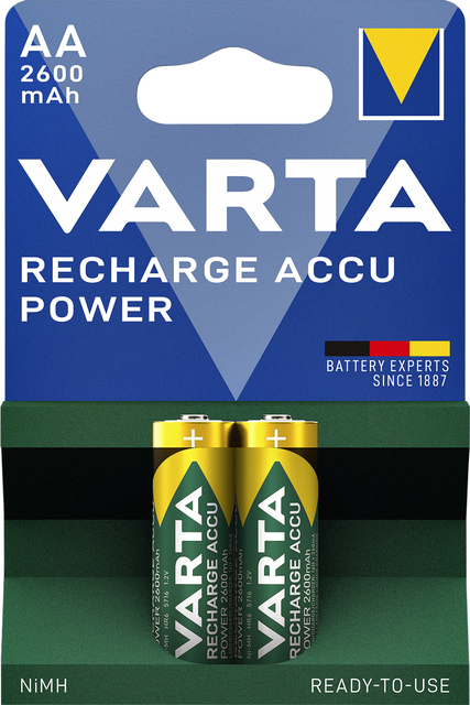 Batterij oplaadbaar VARTA 2x AA 2600mAh ready2use