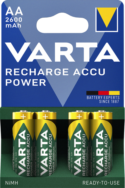 Pile rechargeable Varta 4x AA 2600mAh Ready To Use