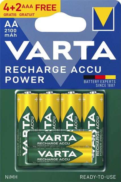 Pile rechargeable Varta Ready To Use 4x AA 2100mAh
