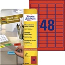 Etiket Avery L6038-20 45.7x21.2mm rood 960 stuks