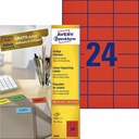 Etiquette Avery 3448 70x37mm rouge 2400 pièces
