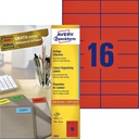 Etiquette Avery 3452 105x37mm rouge 1600 pièces