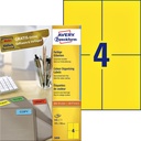 Etiket Avery 3459 105x148mm A6 geel 400 stuks