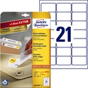 Etiquette Avery L6023REV-25 63,5x38,1mm amovible blanc 525 pcs