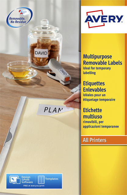 Etiquette Avery amovible L6025REV-25 63,5x46,6mm 450 pièces